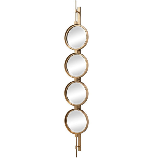 Uttermost Button Sleek Iron Gold Leaf Mirror