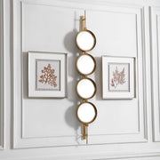 Uttermost Button Sleek Iron Gold Leaf Mirror