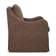 Uttermost Luisa Teak Brown With Linen Pinstripe Swivel Chair