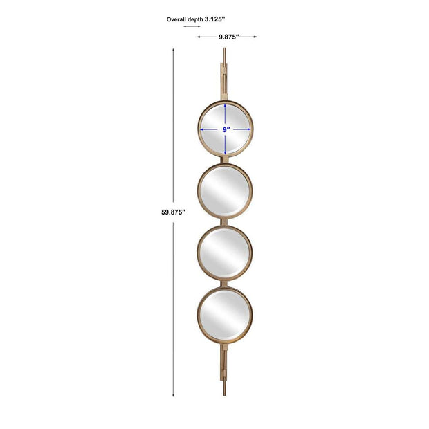 Uttermost Button Sleek Iron Gold Leaf Mirror