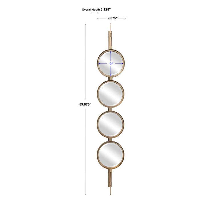 Uttermost Button Sleek Iron Gold Leaf Mirror