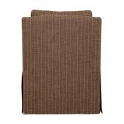 Uttermost Luisa Teak Brown With Linen Pinstripe Swivel Chair