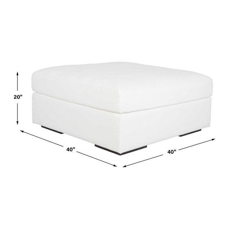 Uttermost Refuge Modular Ottoman ~ Ultra Plush Artic White Performance Fabric