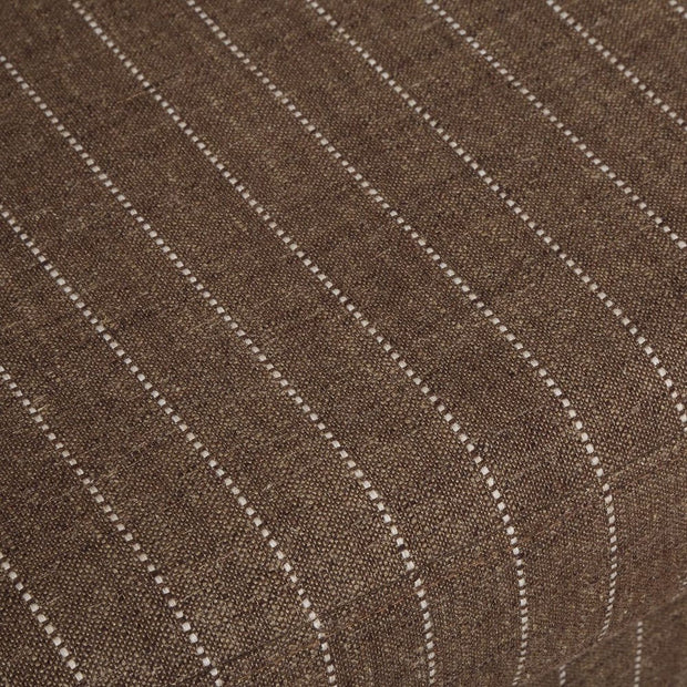 Uttermost Luisa Teak Brown With Linen Pinstripe Swivel Chair