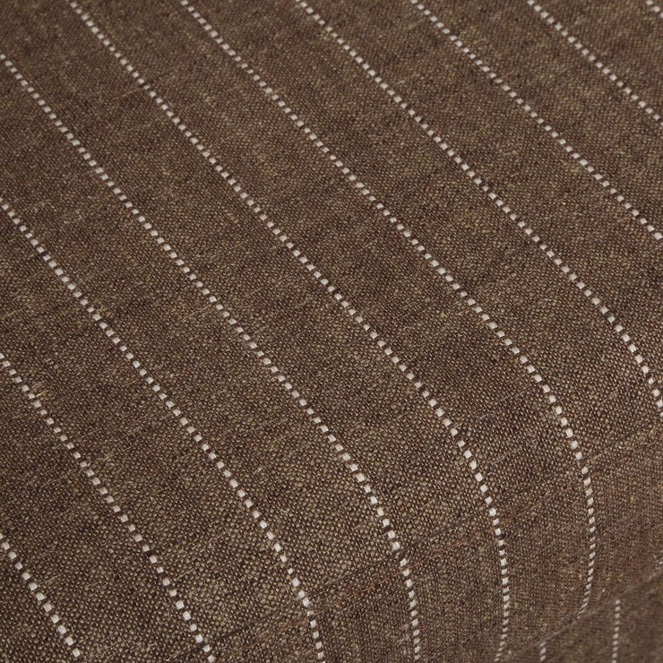 Uttermost Luisa Teak Brown With Linen Pinstripe Swivel Chair