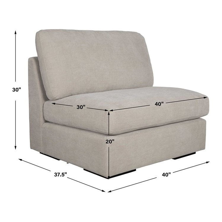 Uttermost Refuge Modular Armless Piece ~ Velvety Sand Performance Fabric