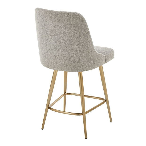 Uttermost Bramwell Heathered Taupe Fabric Counter Stool