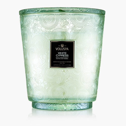 Voluspa White Cypress 5 Wick Hearth Candle ~123oz.