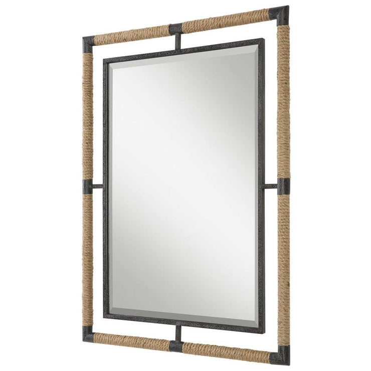 Uttermost Melville Natural Rope And Rust Black Iron Mirror