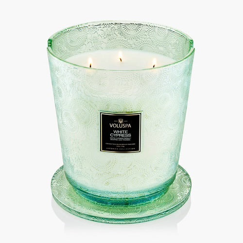 Voluspa White Cypress 5 Wick Hearth Candle ~123oz.