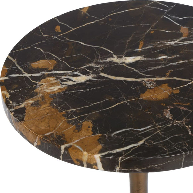 Uttermost Karnes Black Marble Drink Table