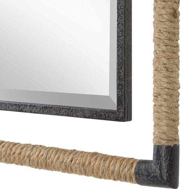Uttermost Melville Natural Rope And Rust Black Iron Mirror