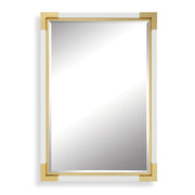 Uttermost Malik Gold Leaf Corners And White Shagreen Mirror