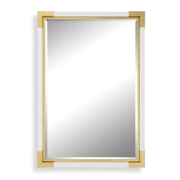 Uttermost Malik Gold Leaf Corners And White Shagreen Mirror