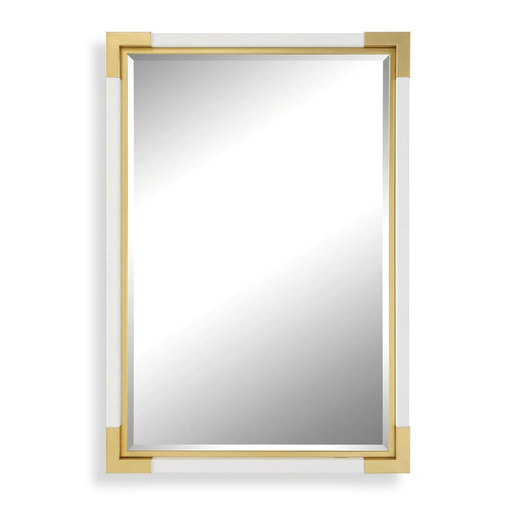 Uttermost Malik Gold Leaf Corners And White Shagreen Mirror