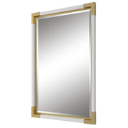 Uttermost Malik Gold Leaf Corners And White Shagreen Mirror