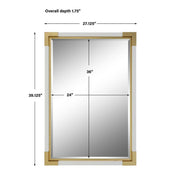 Uttermost Malik Gold Leaf Corners And White Shagreen Mirror
