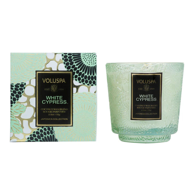 Voluspa White Cypress Petite Pedestal Candle ~2.5oz