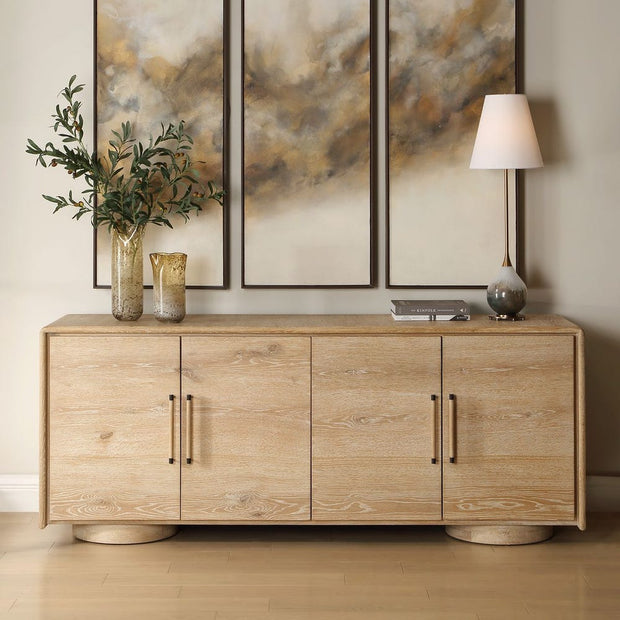 Uttermost Evanston Natural Modern 4 Door Cabinet