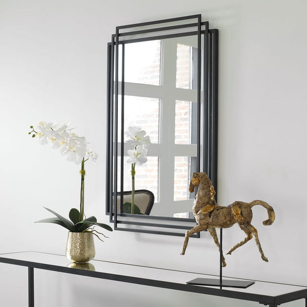 Uttermost Amherst Matte Black Mirror