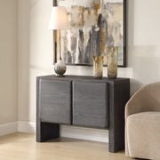 Uttermost Bierk Rich Dark Elm Wood Modern 2 Door Cabinet