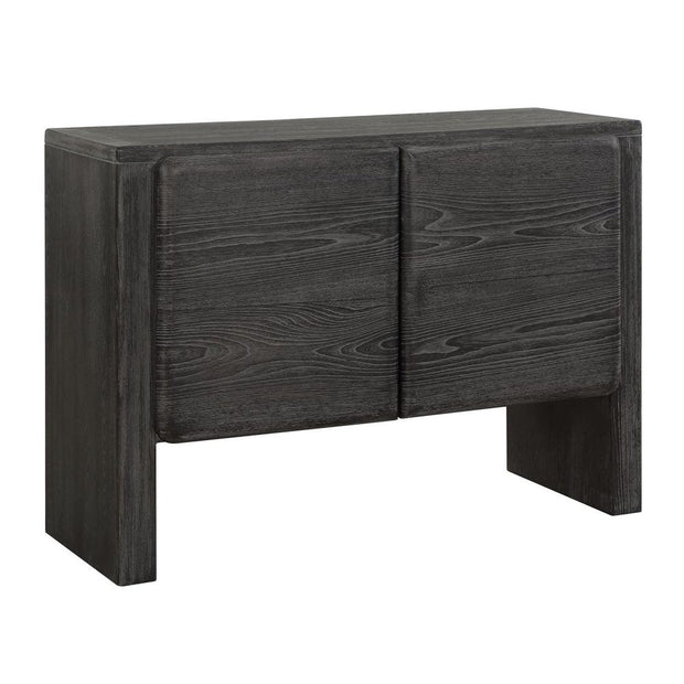 Uttermost Bierk Rich Dark Elm Wood Modern 2 Door Cabinet
