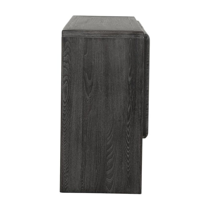 Uttermost Bierk Rich Dark Elm Wood Modern 2 Door Cabinet