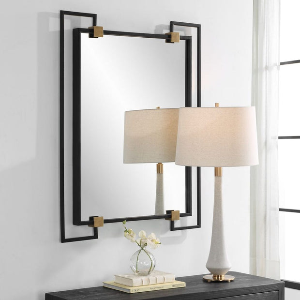 Uttermost Ivey Black Iron Rectangle Mirror