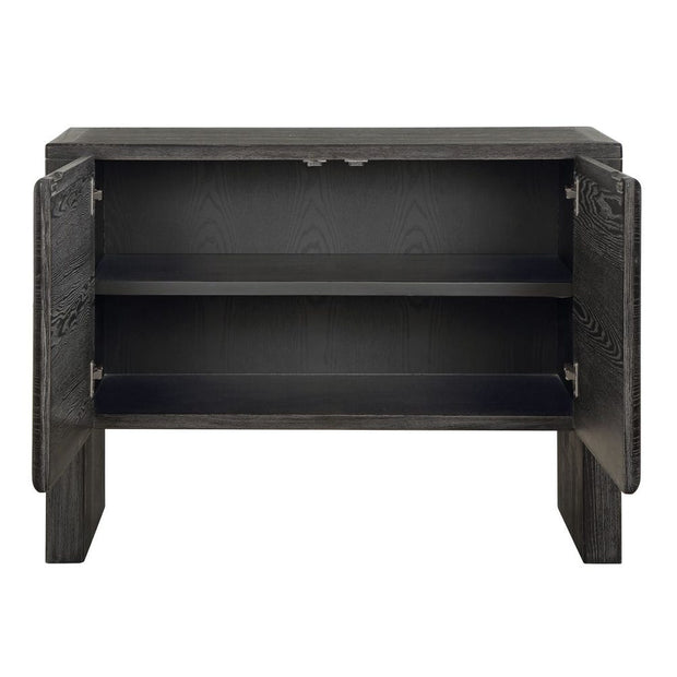 Uttermost Bierk Rich Dark Elm Wood Modern 2 Door Cabinet