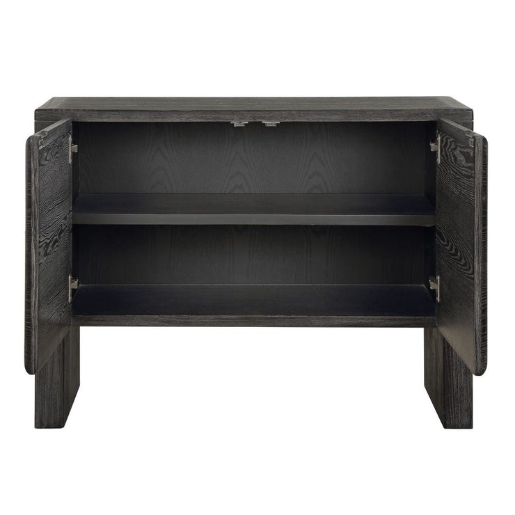 Uttermost Bierk Rich Dark Elm Wood Modern 2 Door Cabinet