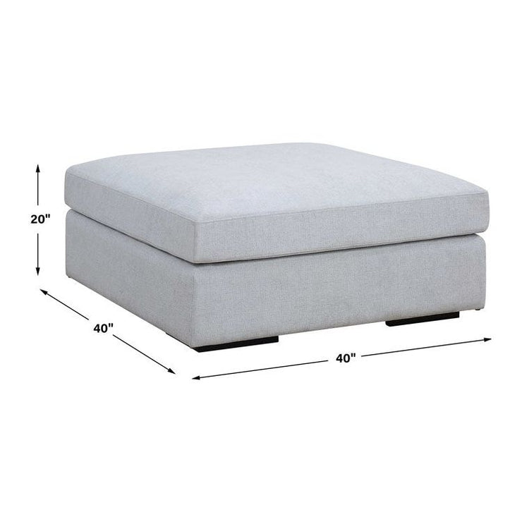 Uttermost Refuge Modular Ottoman ~ Cloud Blue Performance Fabric