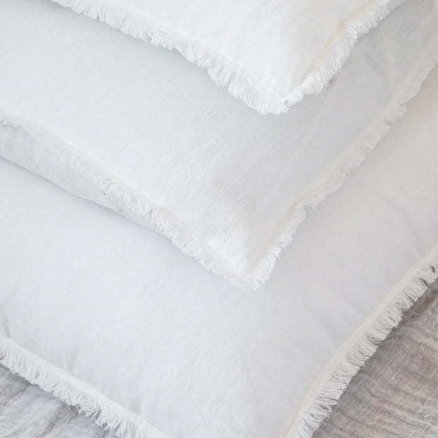 Anaya Home So Soft Linen Bright White Fringe Body Pillow With Down Alternative Insert