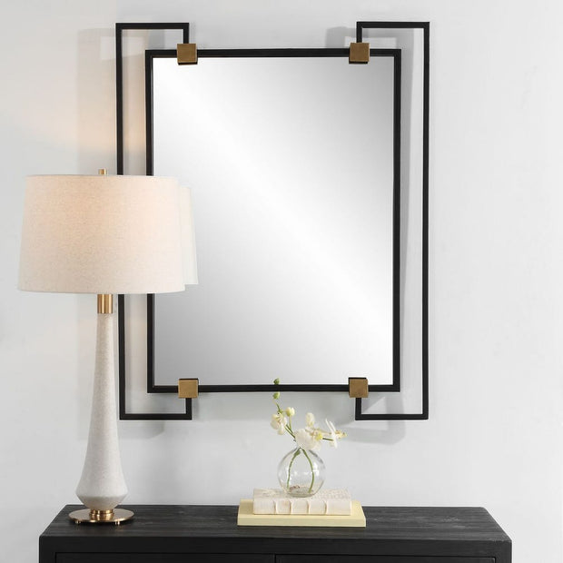 Uttermost Ivey Black Iron Rectangle Mirror