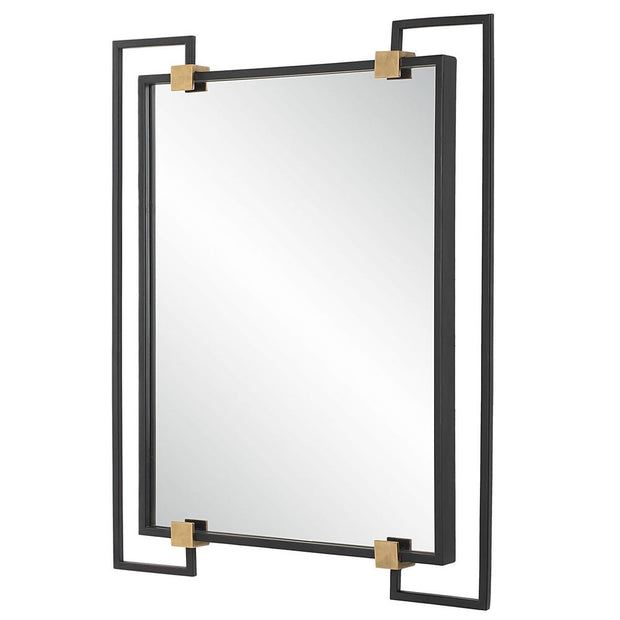 Uttermost Ivey Black Iron Rectangle Mirror