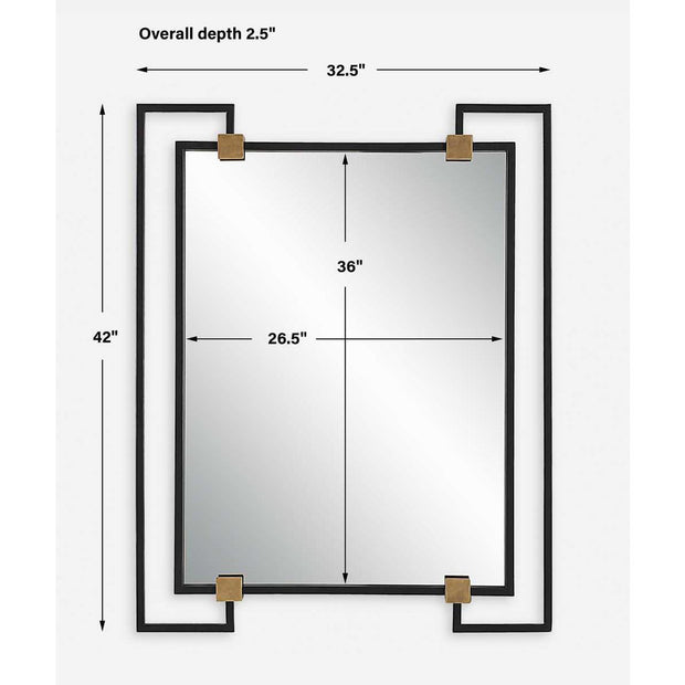 Uttermost Ivey Black Iron Rectangle Mirror