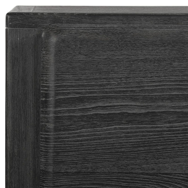 Uttermost Bierk Rich Dark Elm Wood Modern 2 Door Cabinet