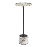 Uttermost Brunson White Marble Drink Table