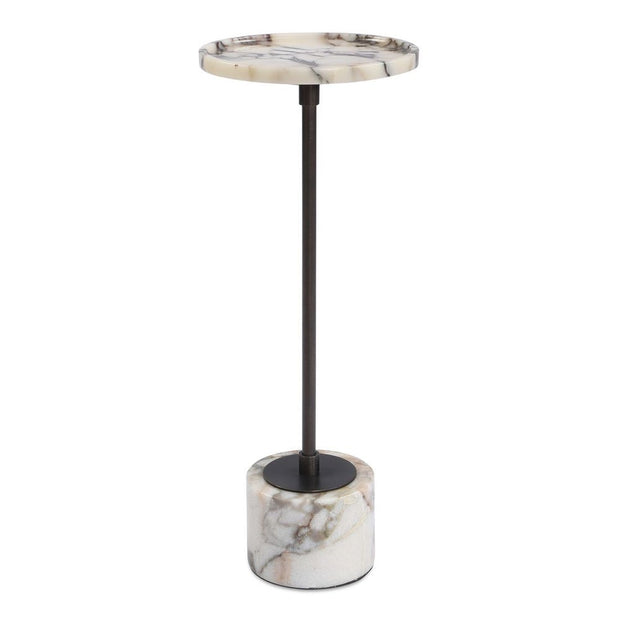 Uttermost Brunson White Marble Drink Table