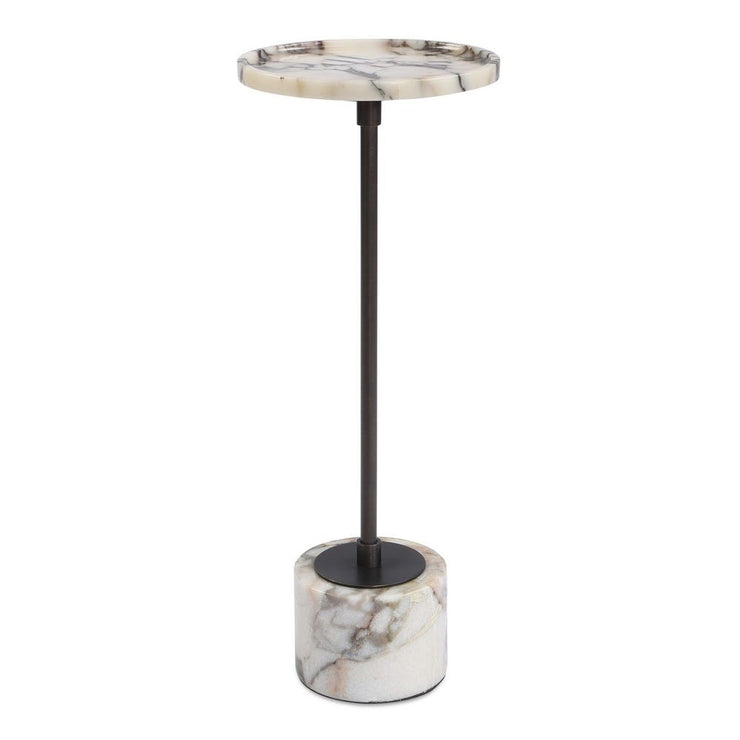 Uttermost Brunson White Marble Drink Table