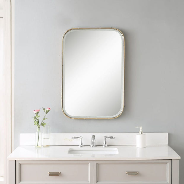 Uttermost Malay Antique Gold Leaf Iron Mirror