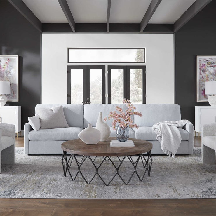 Uttermost Refuge Modular Sofa ~ Cloud Blue Performance Fabric