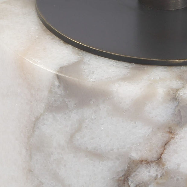 Uttermost Brunson White Marble Drink Table