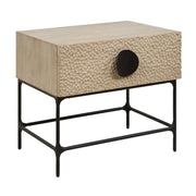 Uttermost Lunar Natural Oak And Solid Black Iron Side Table