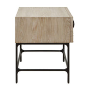 Uttermost Lunar Natural Oak And Solid Black Iron Side Table