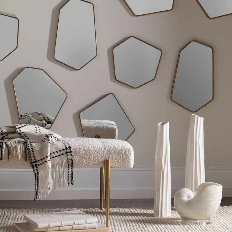 Uttermost Linneah Scandinavian Aged Gold Mirrors ~ Set Of 4
