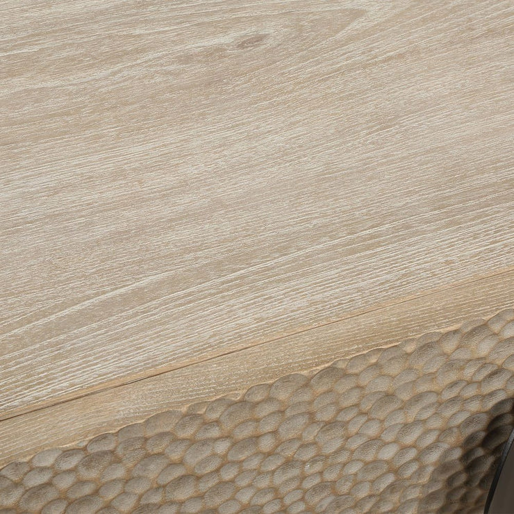 Uttermost Lunar Natural Oak And Solid Black Iron Side Table