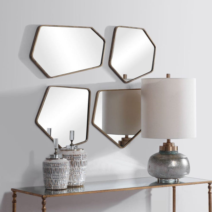 Uttermost Linneah Scandinavian Aged Gold Mirrors ~ Set Of 4