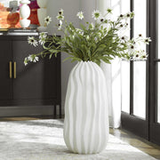 Uttermost Merrit Matte White Textured Ceramic Floor Vase