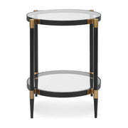 Uttermost Chadid Sleek Black Iron And Gold Accents Side Table