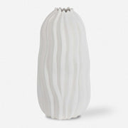 Uttermost Merrit Matte White Textured Ceramic Floor Vase